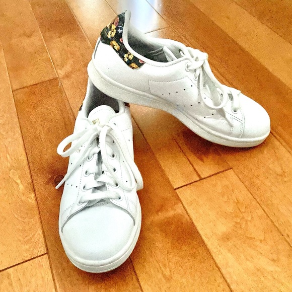 Adidas Stan Smith Floral White/Gold Sneakers Size 6 - Picture 6 of 16
